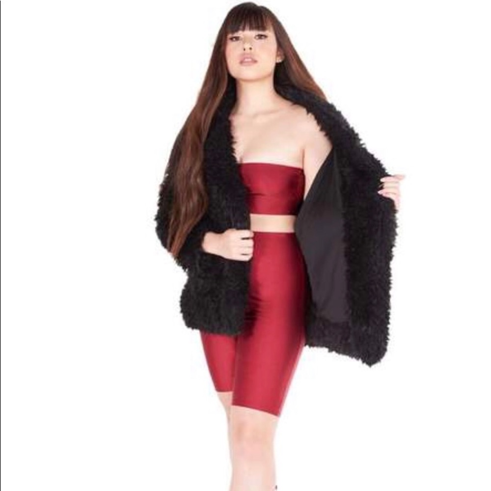 Iheartraves Always Cozy Hooded Fur Jacket Size M